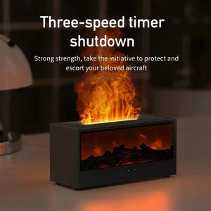 3D Flame Aromatherapy Humidifier With Remote Control And Mood Lighting 1005008077584568-WHITE