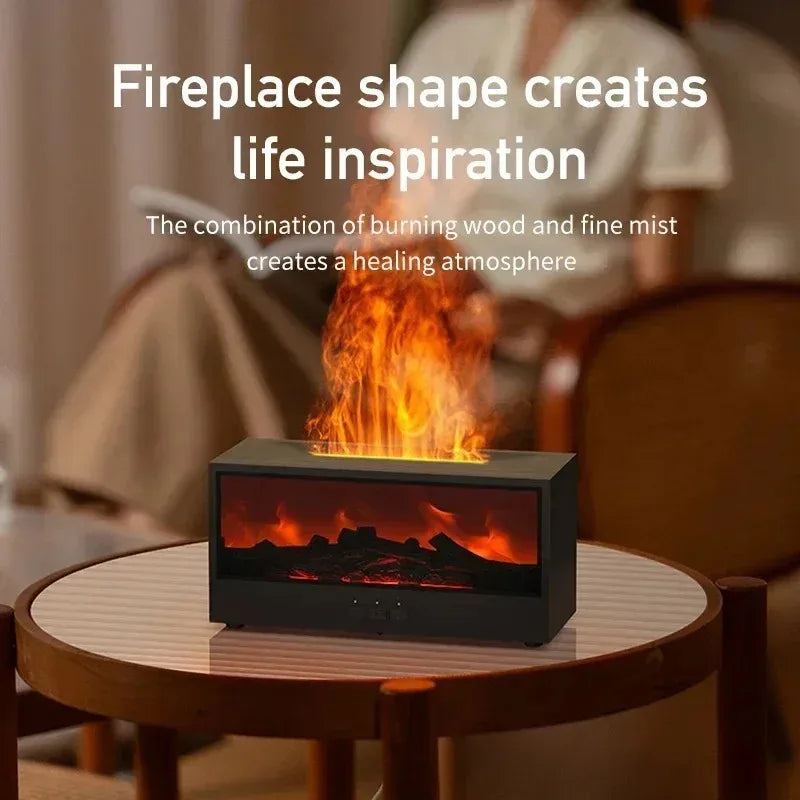 3D Flame Aromatherapy Humidifier With Remote Control And Mood Lighting 1005008077584568-WHITE