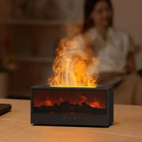 3D Flame Aromatherapy Humidifier With Remote Control And Mood Lighting 1005008077584568-WHITE