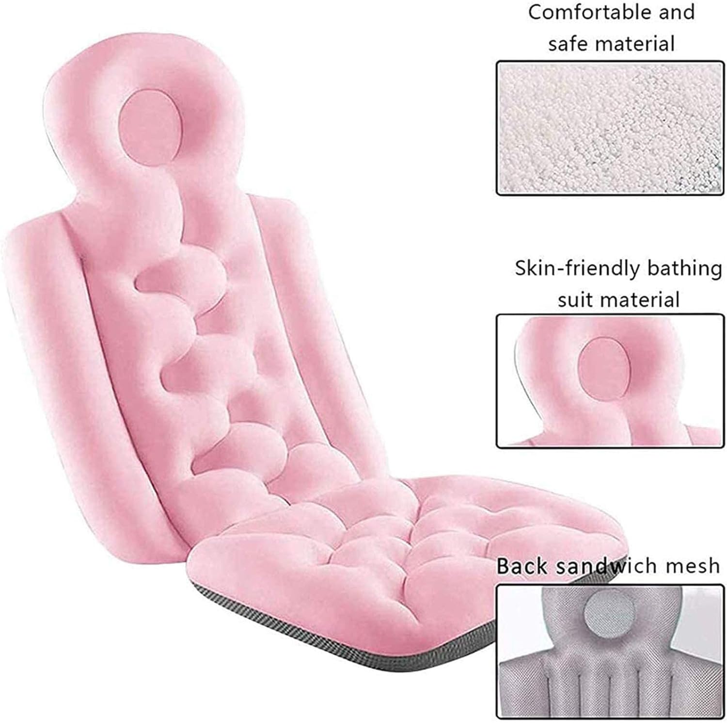 Breathable Quick-Dry Bathtub Cushion for Adults, Soft Support