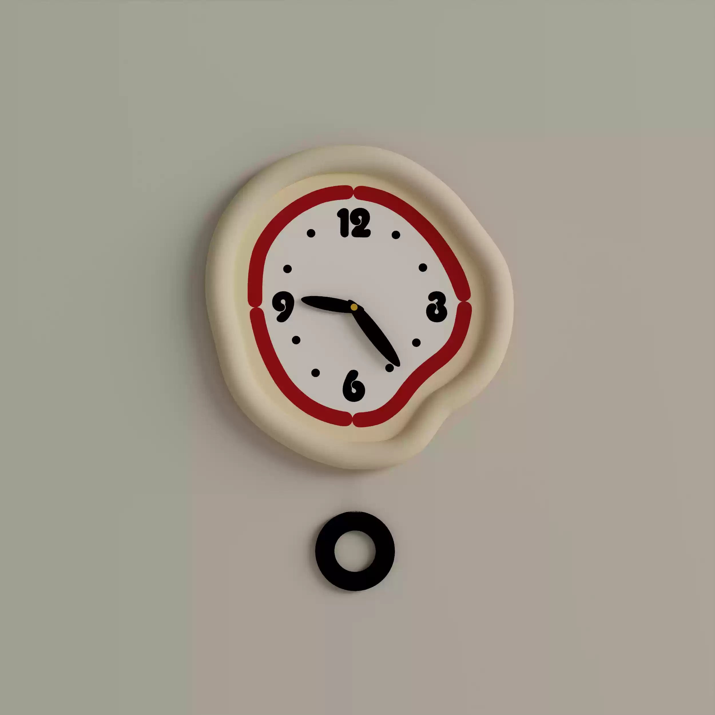 Cute Cream Wall Clock