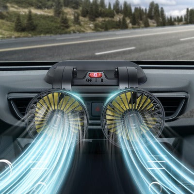 Portable 360° Rotating Car Fan With Dual Heads For Dashboard, Rv, Truck