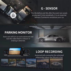 4 Channel Wifi Dash Cam 1080P With Night Vision Recording 1005009230511909-Hardwire kit-64G Card