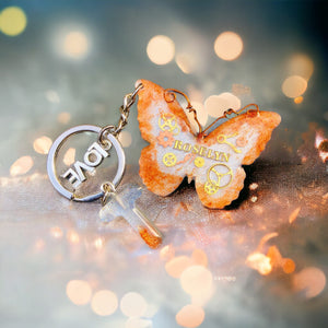 Handmade Butterfly-Shaped Keychain With Mechanical Details