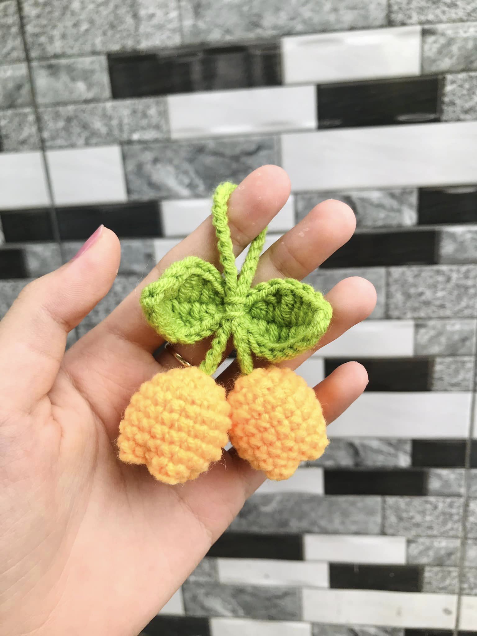 Handmade Flower Shaped Mini Wool Keychain