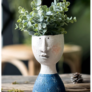 Face Planter Figurine Head Planter Pot