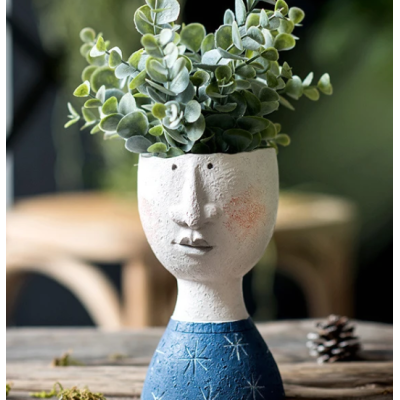 Face Planter Figurine Head Planter Pot