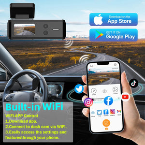 4K Wifi Dual Lens Dash Cam With Night Vision Parking Monitor 1005008032935513-With RC HK GPS-None