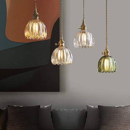 Modern Retro Glass Flower Pendant Light