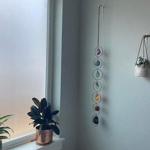 7 Chakra Crystal Hanging Ornament – Healing Gemstone Wall Decor