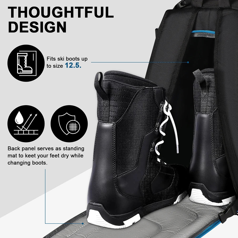 50L Waterproof Ski Backpack Boot Bag With Helmet And Gear Storage 1005008626528302-al