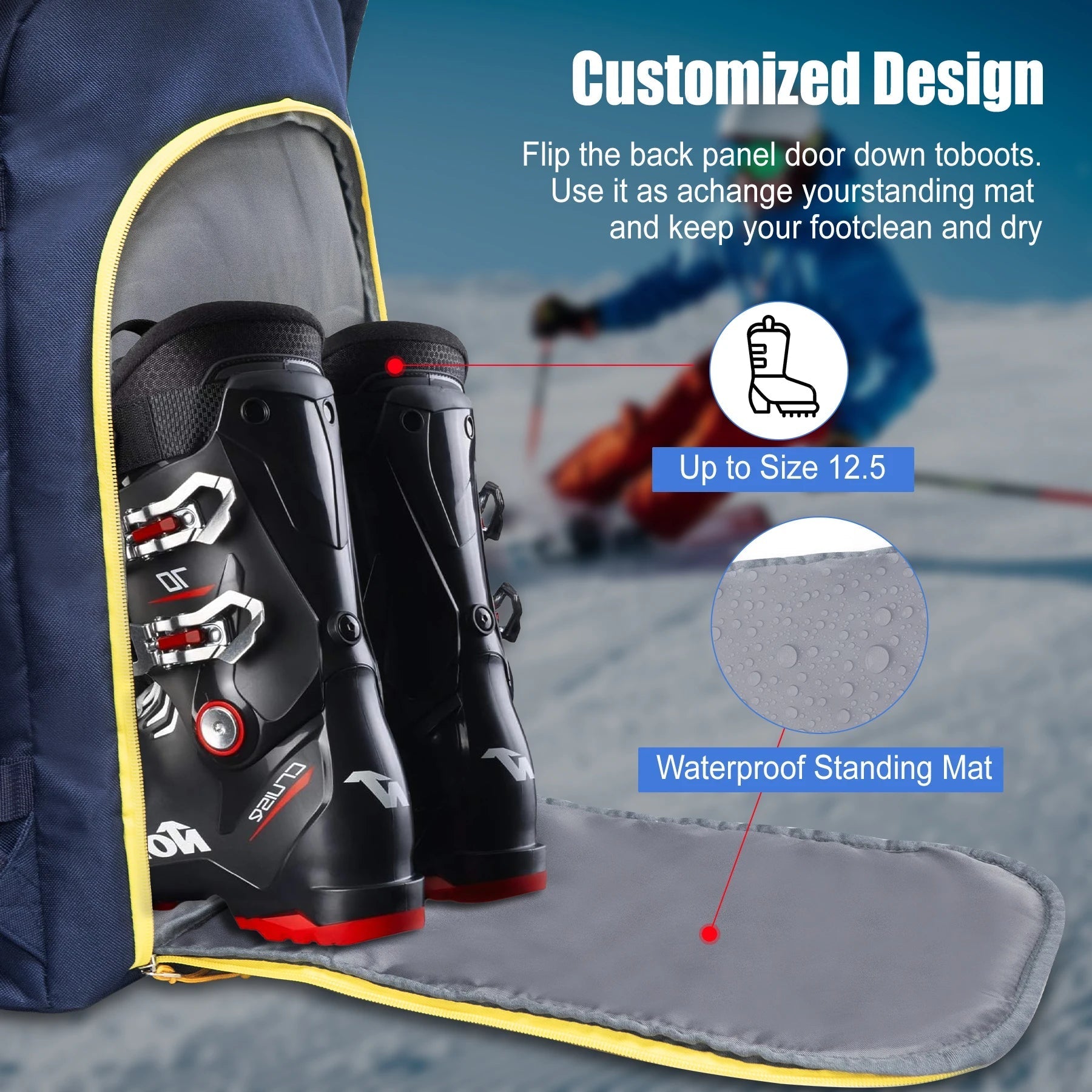 50L Waterproof Ski Boot Backpack With Helmet Gear Compartments 1005010192458813-al