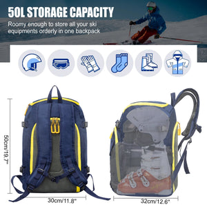 50L Waterproof Ski Boot Backpack With Helmet Gear Compartments 1005010192458813-al
