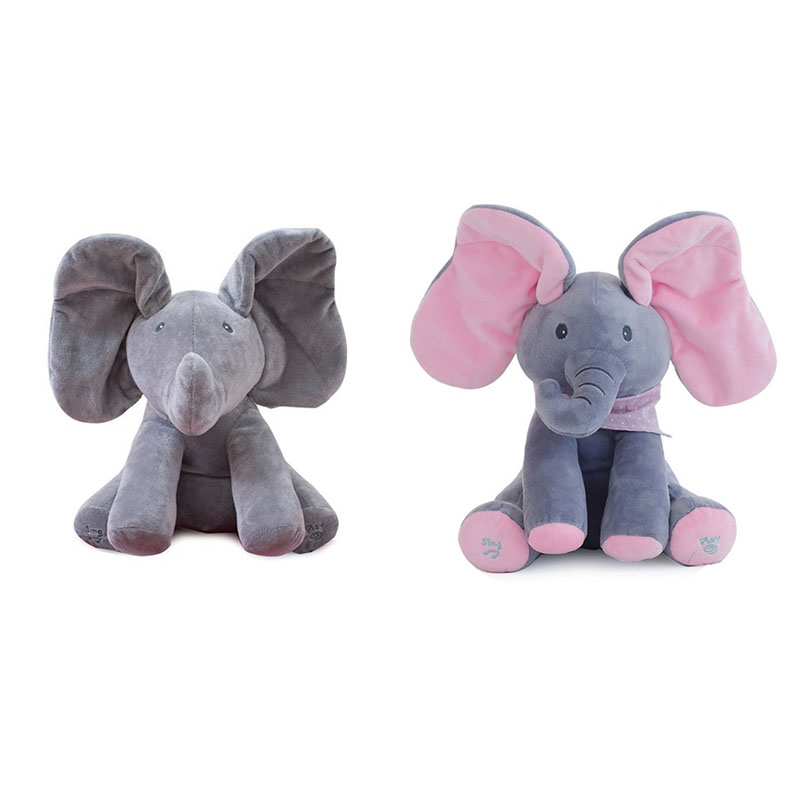 Peek-A-Boo Elephant Plush Toy Children'S Educational Electric