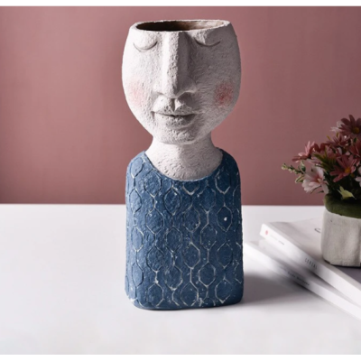 Face Planter Figurine Head Planter Pot