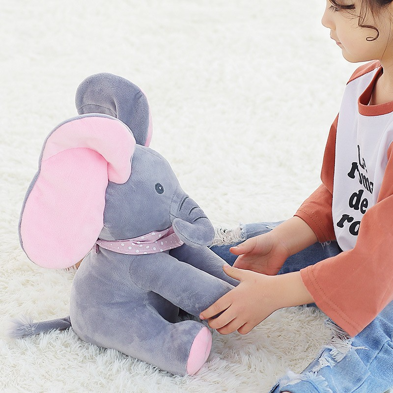 Peek-A-Boo Elephant Plush Toy Children'S Educational Electric