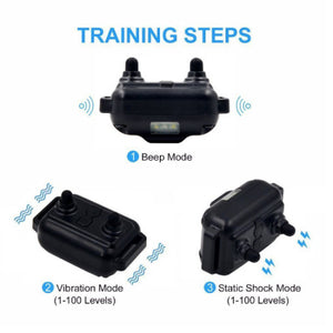 Rechargeable Waterproof Electric Dog Bark Collar With Remote Control For All Size Dogs