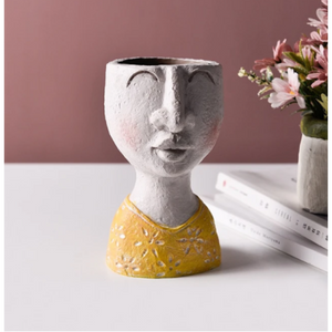 Face Planter Figurine Head Planter Pot