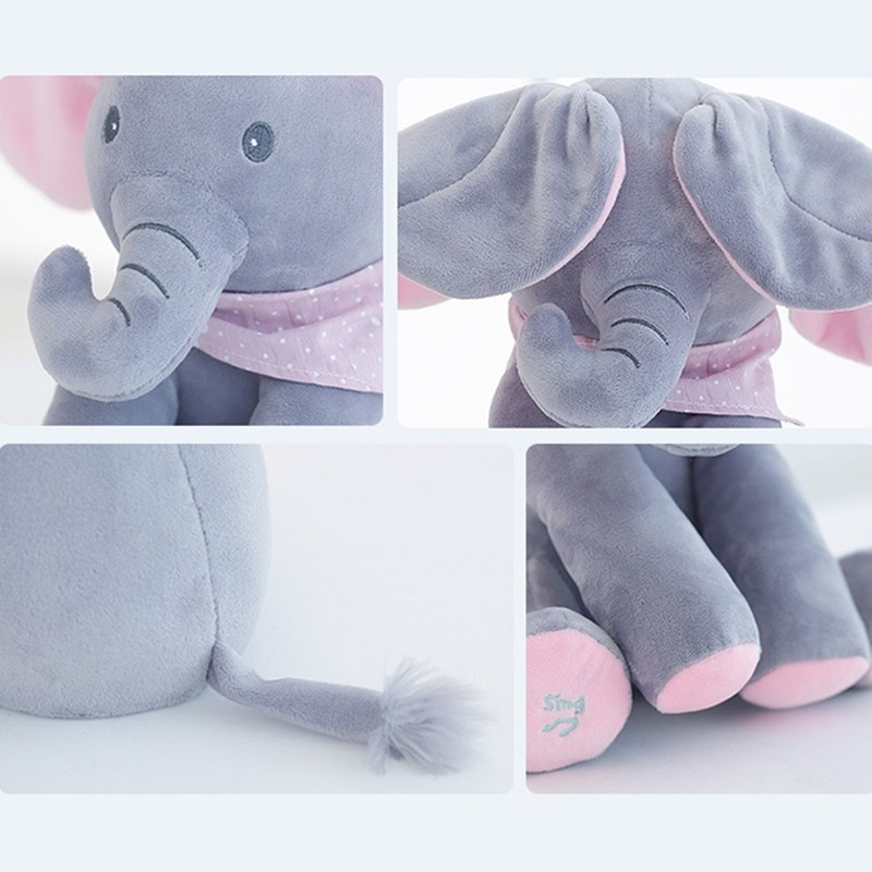 Peek-A-Boo Elephant Plush Toy Children'S Educational Electric