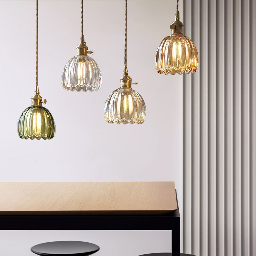 Modern Retro Glass Flower Pendant Light