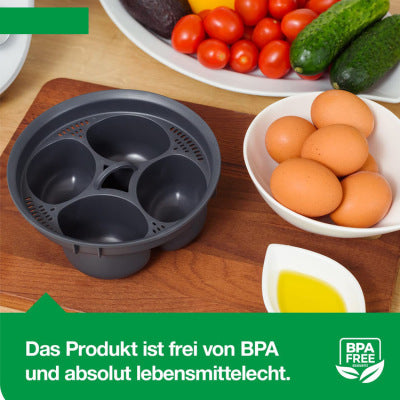 4-In-1 Egg Poacher Cooker With Steamer Tray, Easy To Use And Clean