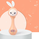 Baby Music Flashing Teether Rattle With Rabbit Hand Bells Mobile For Newborn 0-12M
