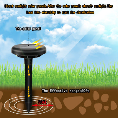 Pack Solar Powered Ultrasonic Snake Repellent For Yard Garden