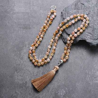 8Mm Citrine 108 Bead Mala Necklace And Bracelet Set 1005006332996748-no Bracelet