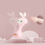 Baby Music Flashing Teether Rattle With Rabbit Hand Bells Mobile For Newborn 0-12M