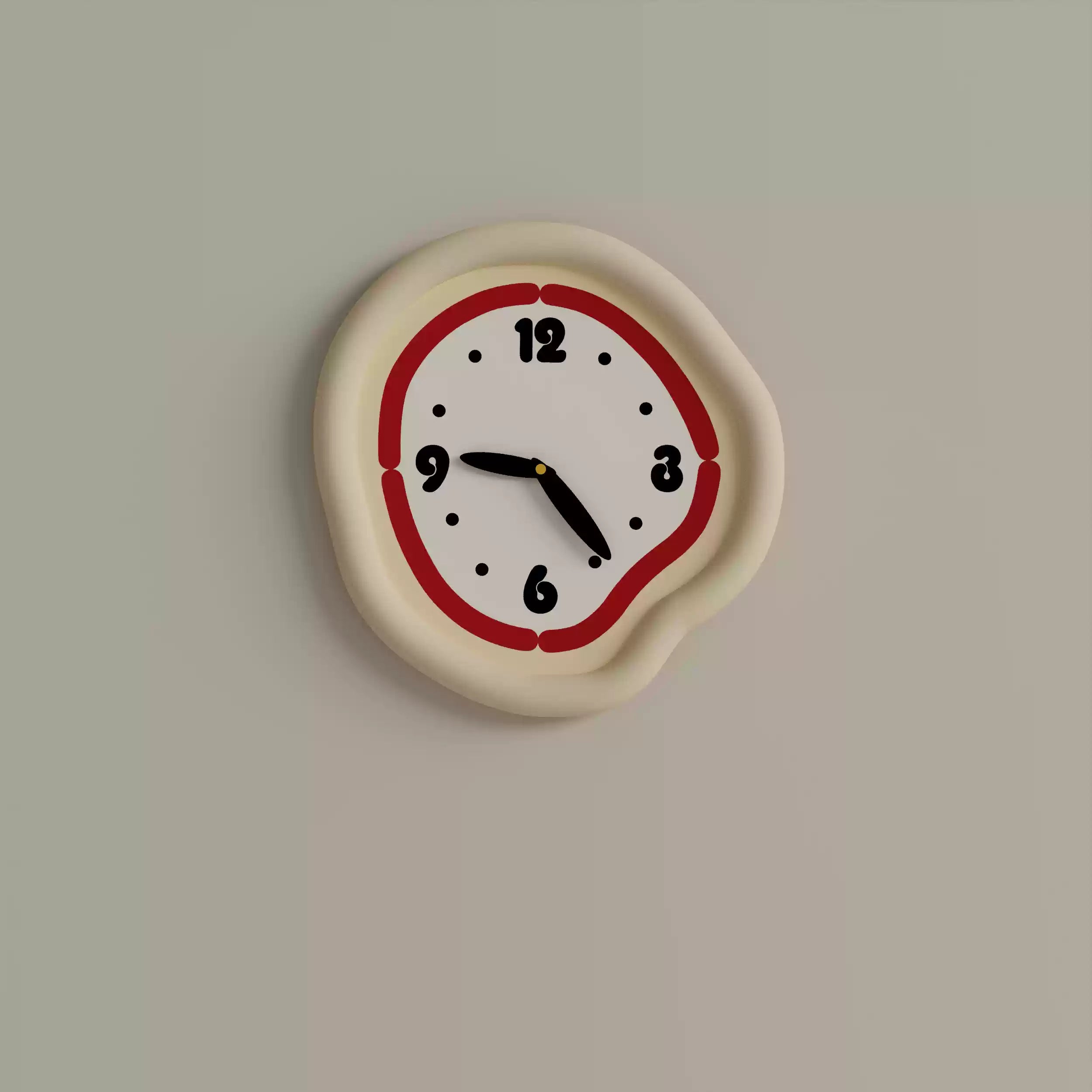 Cute Cream Wall Clock