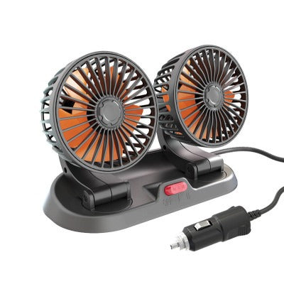Portable 360° Rotating Car Fan With Dual Heads For Dashboard, Rv, Truck
