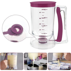 900 Ml Pancake Batter Dispenser With Measuring Label For Baking 1005005902908313-1 Piece