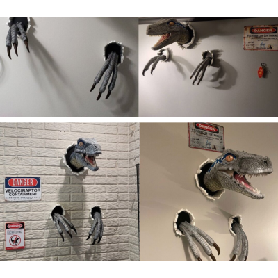 3D Wall Mount Dinosaur Bust Sculpture