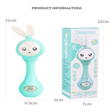 Baby Music Flashing Teether Rattle With Rabbit Hand Bells Mobile For Newborn 0-12M