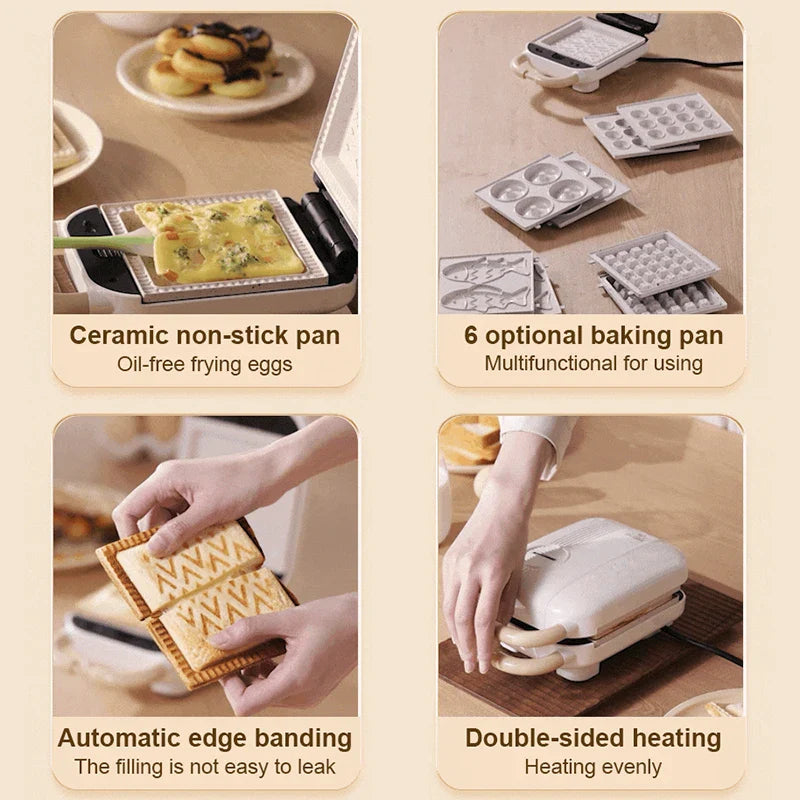 10-In-1 Electric Waffle Maker And Sandwich Grill