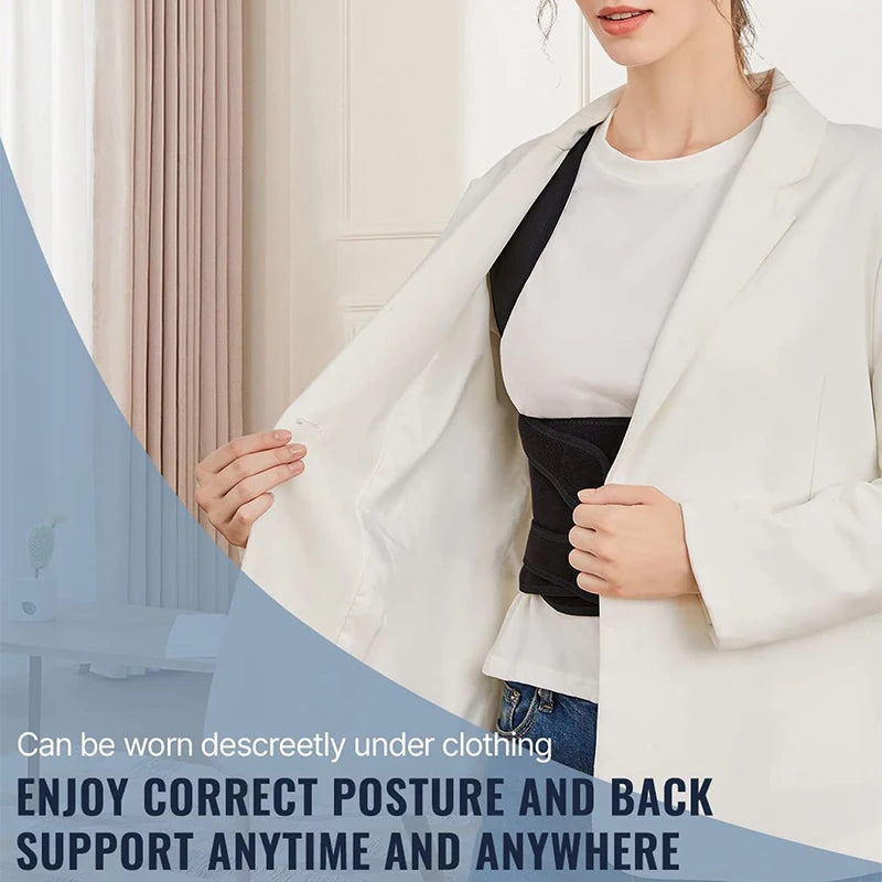 Adjustable Back Brace Waist Support Belt With Shoulder Posture Support 1005009927499300-Large