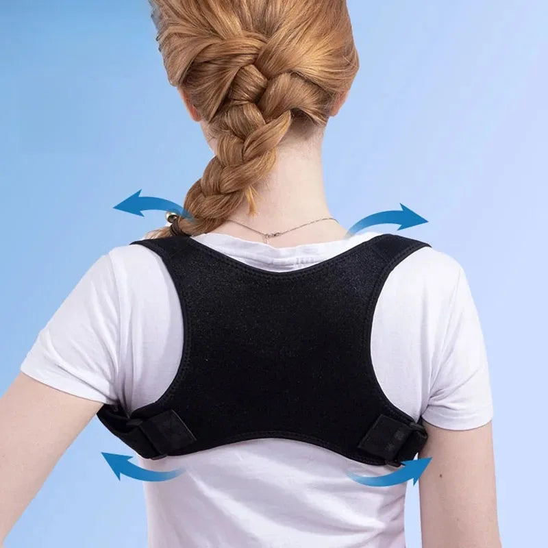 Adjustable Back Posture Corrector Brace For Shoulder And Spine Support 1005010346227230-Black-XXL