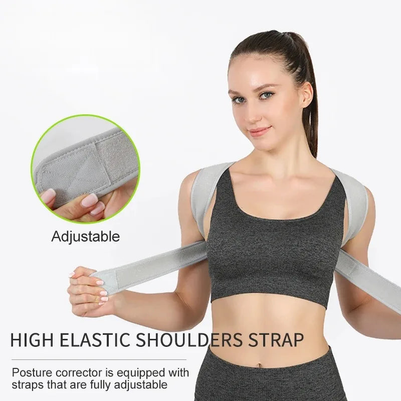 Adjustable Back Posture Corrector Brace For Shoulder And Spine Support 1005010346227230-Black-XXL