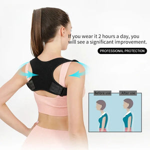 Adjustable Back Posture Corrector Brace For Shoulder And Spine Support 1005010346227230-Black-XXL