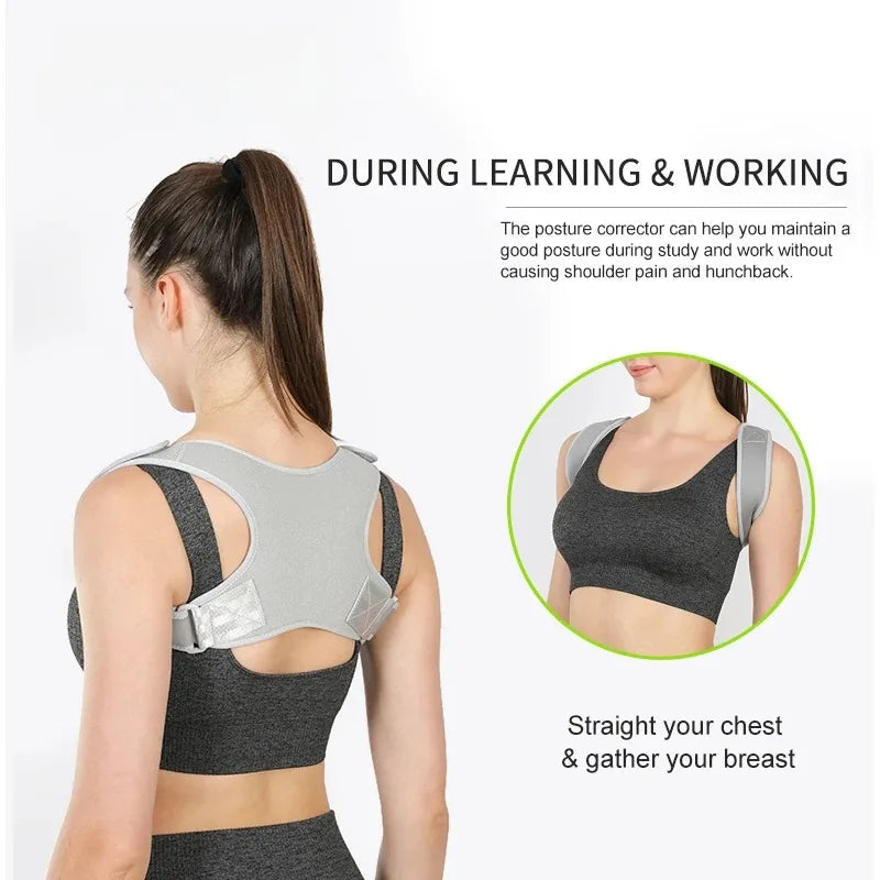 Adjustable Back Posture Corrector Brace For Shoulder And Spine Support 1005010346227230-Black-XXL
