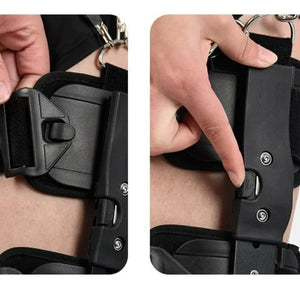 Adjustable Hinged Knee Brace With Locking Dial And Breathable Fabric 1005009130595968-B-Black-Strapless
