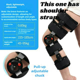 Adjustable Hinged Knee Brace With Locking Dial And Breathable Fabric 1005009130595968-B-Black-Strapless
