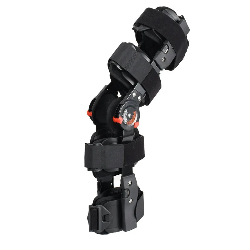 Adjustable Hinged Knee Brace With Range Of Motion Fixation Support 1005008778692613-A-Black-Strapless