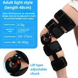 Adjustable Hinged Knee Brace With Range Of Motion Fixation Support 1005008778692613-A-Black-Strapless
