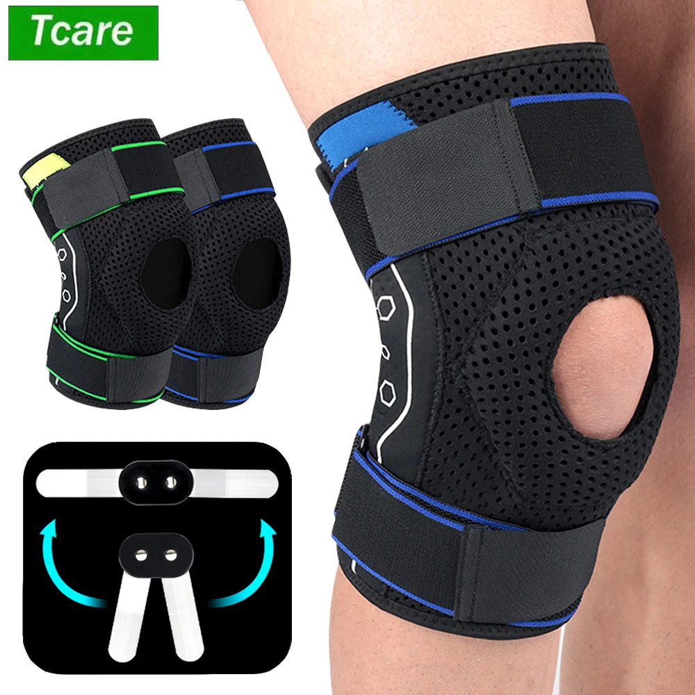 Adjustable Knee Brace Sleeve With Side Stabilizers And Eva Pad 1005003902590669-1 PC Black Blue