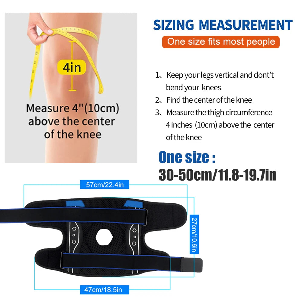 Adjustable Knee Brace Sleeve With Side Stabilizers And Eva Pad 1005003902590669-1 PC Black Blue