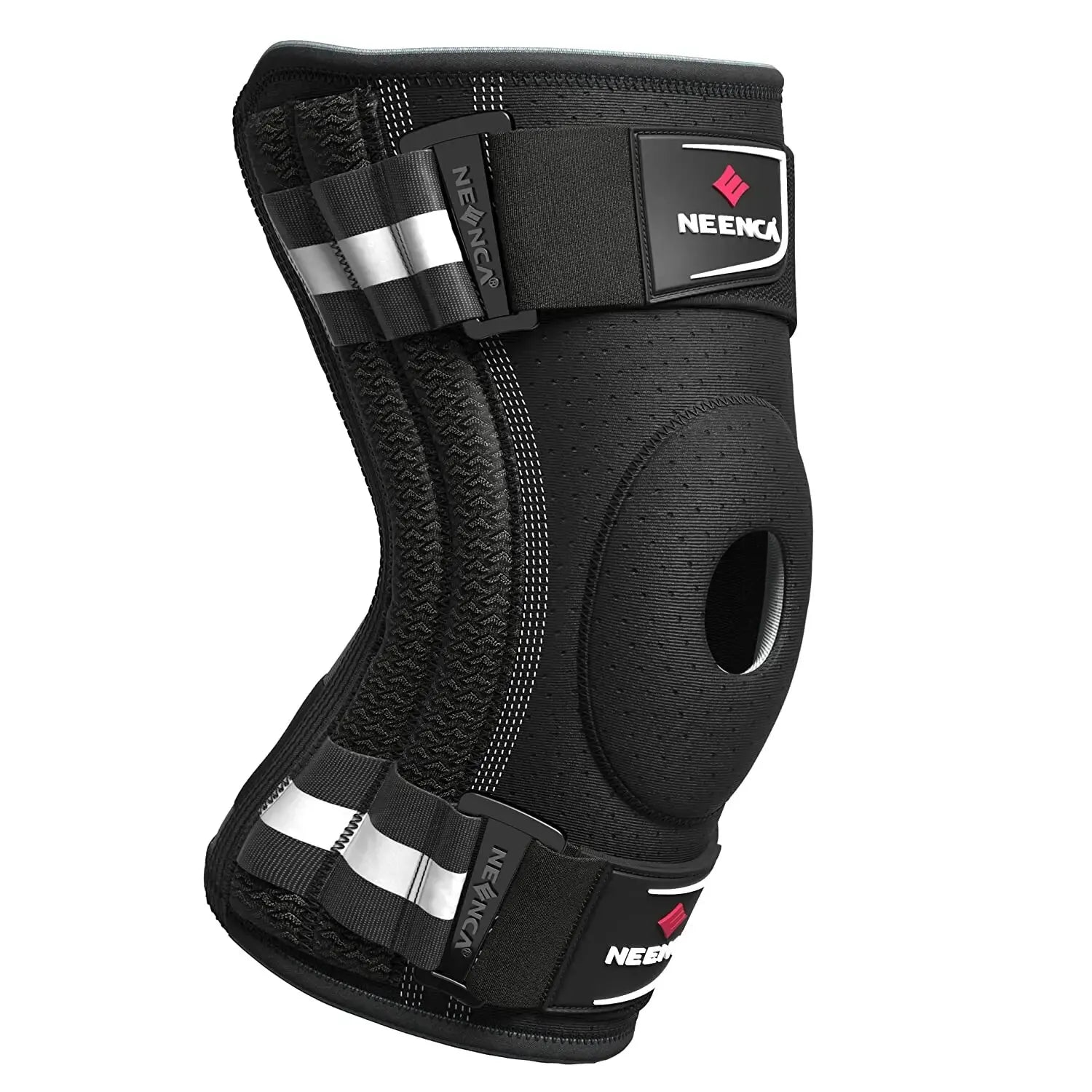 Adjustable Knee Brace Support With Side Stabilizers And Open Patella Design 1005006994760639-S