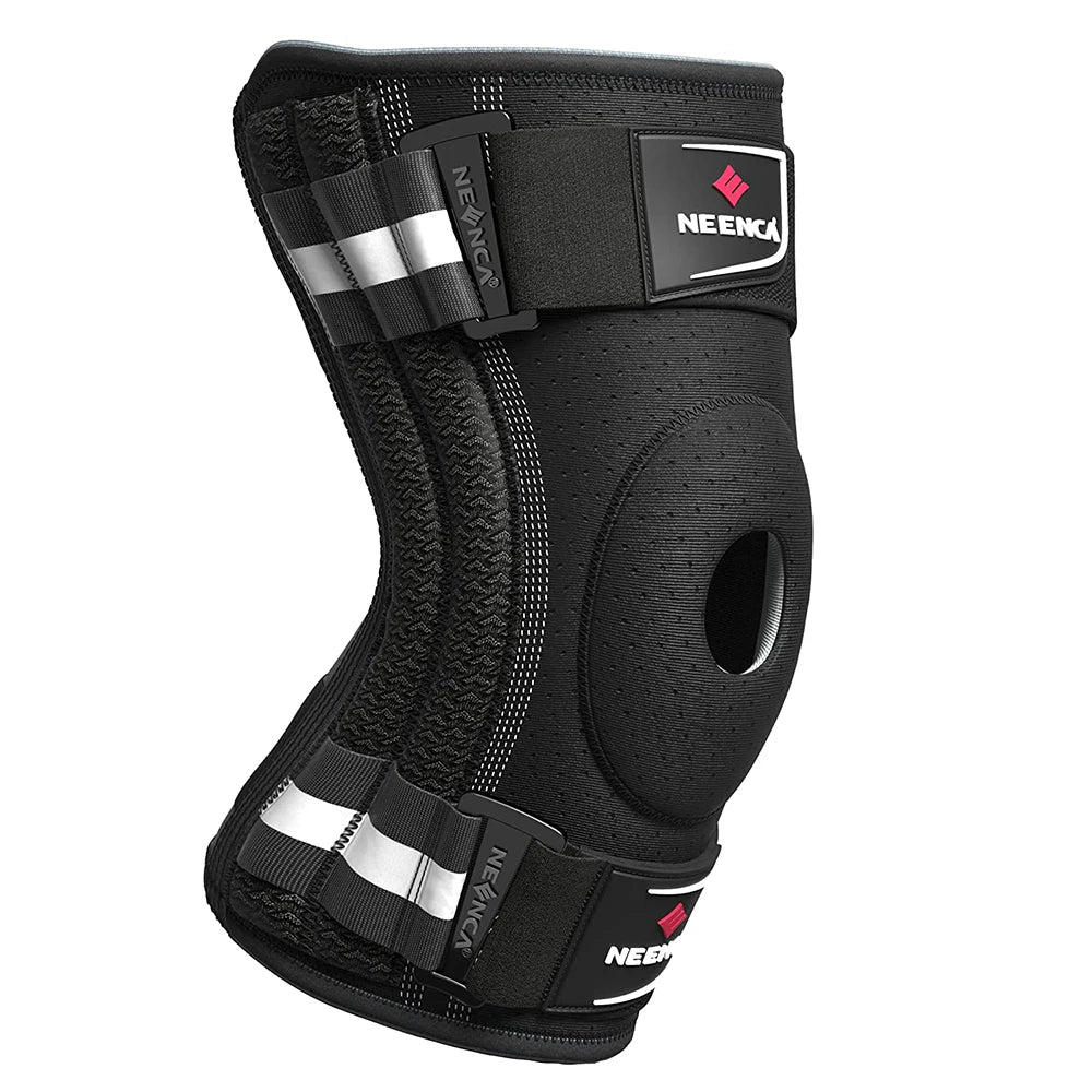 Adjustable Knee Brace Support With Side Stabilizers And Open Patella Design 1005006994760639-S