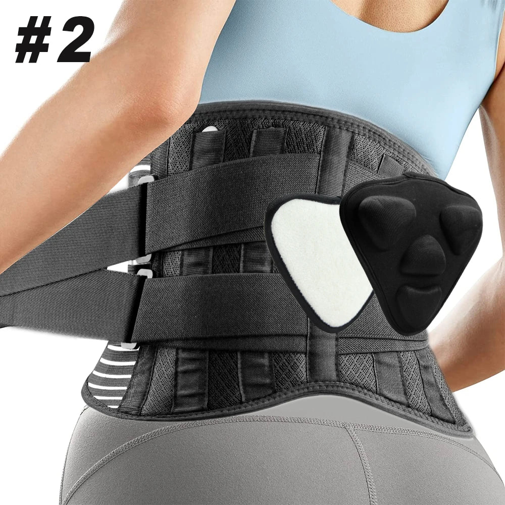 Adjustable Lumbar Back Brace Belt With Six Stays For Pain Relief 1005006345174189-Type-1-Black-M