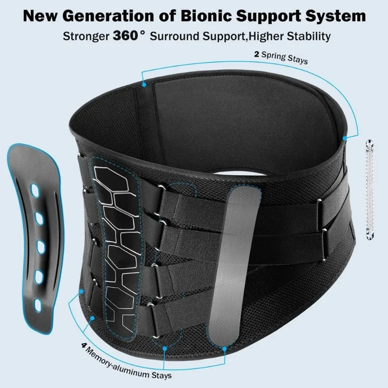 Adjustable Lumbar Back Brace Belt With Soft Pad And Mesh Support 1005009494932785-XL